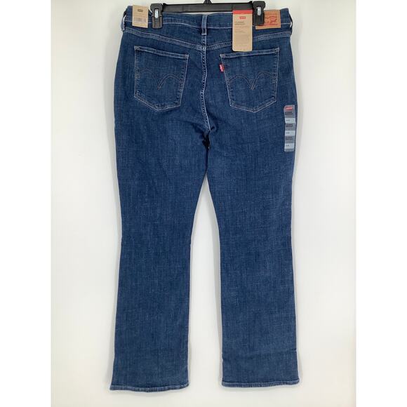 Levis Womens 14 Blue Dark Wash Classic Bootcut Jeans Mid Rise Vintage 90s G30-18 - Picture 5 of 8